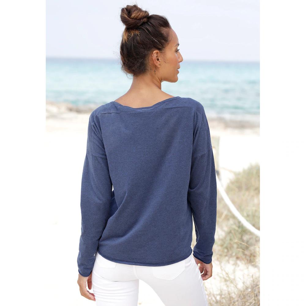 Elbsand Langarmshirt »Niola« Mit Großem Frontprint Longsleeve Aus Baumwoll-Mix Sportlich-casual