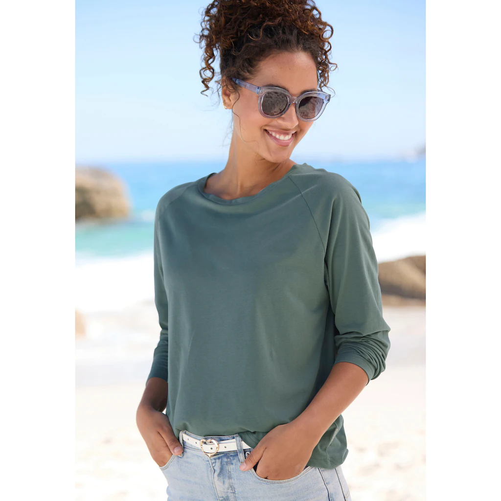 Elbsand Longsleeve »Tinna« Mit Logodruck Hinten Langarmshirt Aus Baumwoll-Mix Sportlich-casual