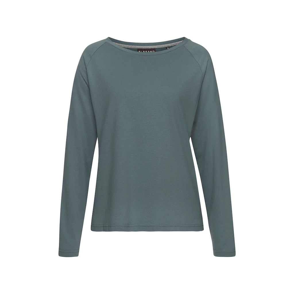 Elbsand Longsleeve »Tinna« Mit Logodruck Hinten Langarmshirt Aus Baumwoll-Mix Sportlich-casual