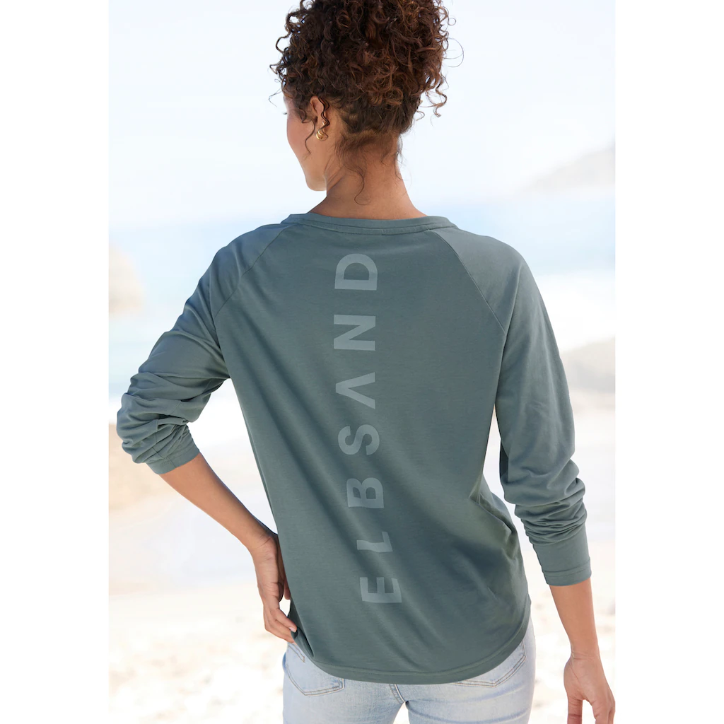 Elbsand Longsleeve »Tinna« mit Logodruck hinten Langarmshirt aus Baumwoll-Mix sportlich-casual