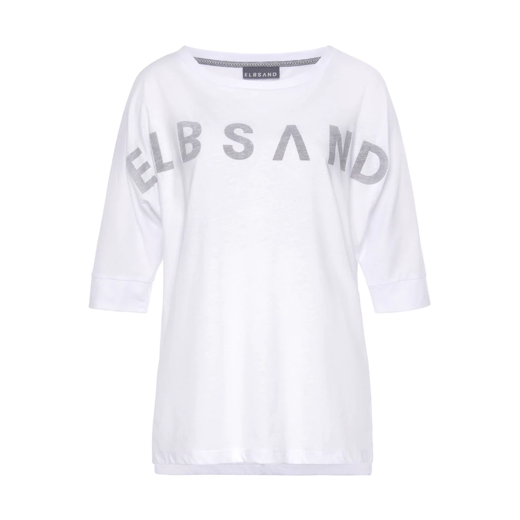 Elbsand Rundhals-Shirt »Iduna« Mit Logoprint Baumwoll-Mix Lockere Passform