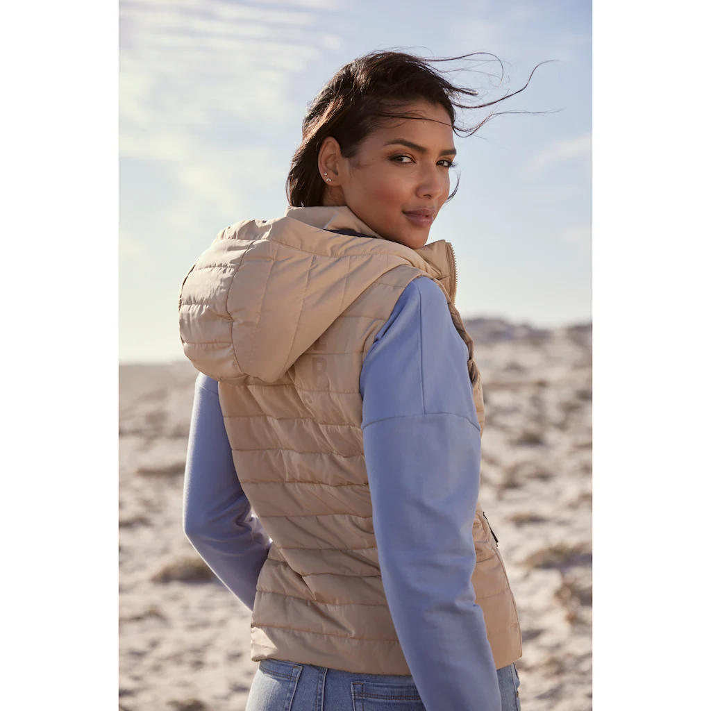 Elbsand Steppweste Mit Abnehmbarer Kapuze