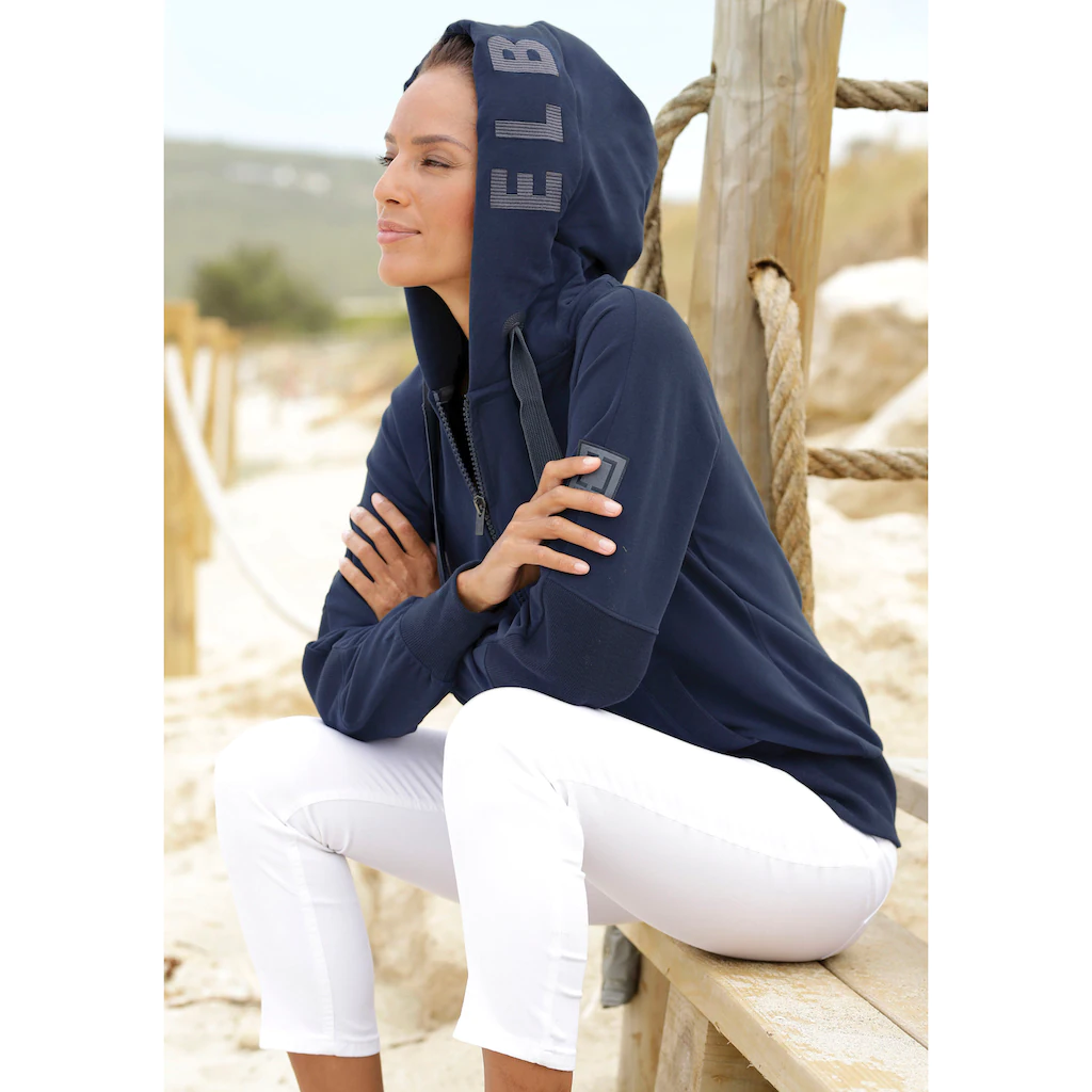 Elbsand Sweatjacke Mit Logo-Stickerei An Der Kapuze Bequeme Freizeitjacke Mit Taschen