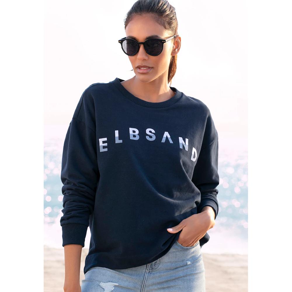 Elbsand Sweatshirt »Sontje« mit Flockprint vorne sportlich-casual