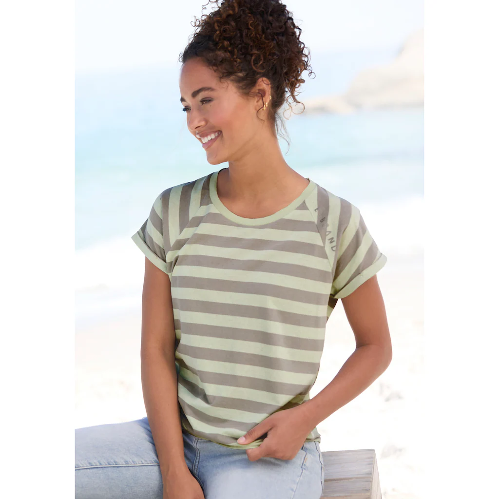 Elbsand T-Shirt »Calisa« mit Streifenmuster sportliches Kurzarmshirt aus Baumwoll-Mix