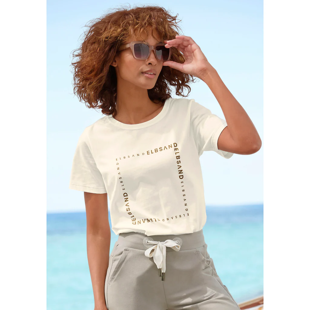 Elbsand T-Shirt mit Logodruck vorne