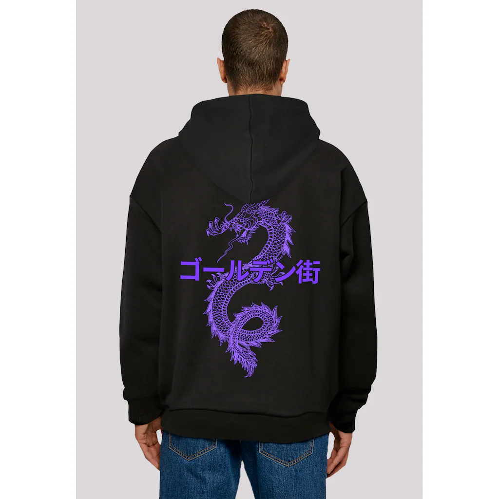 F4NT4STIC Kapuzenpullover »Drache Japan - Golden Gai« Print