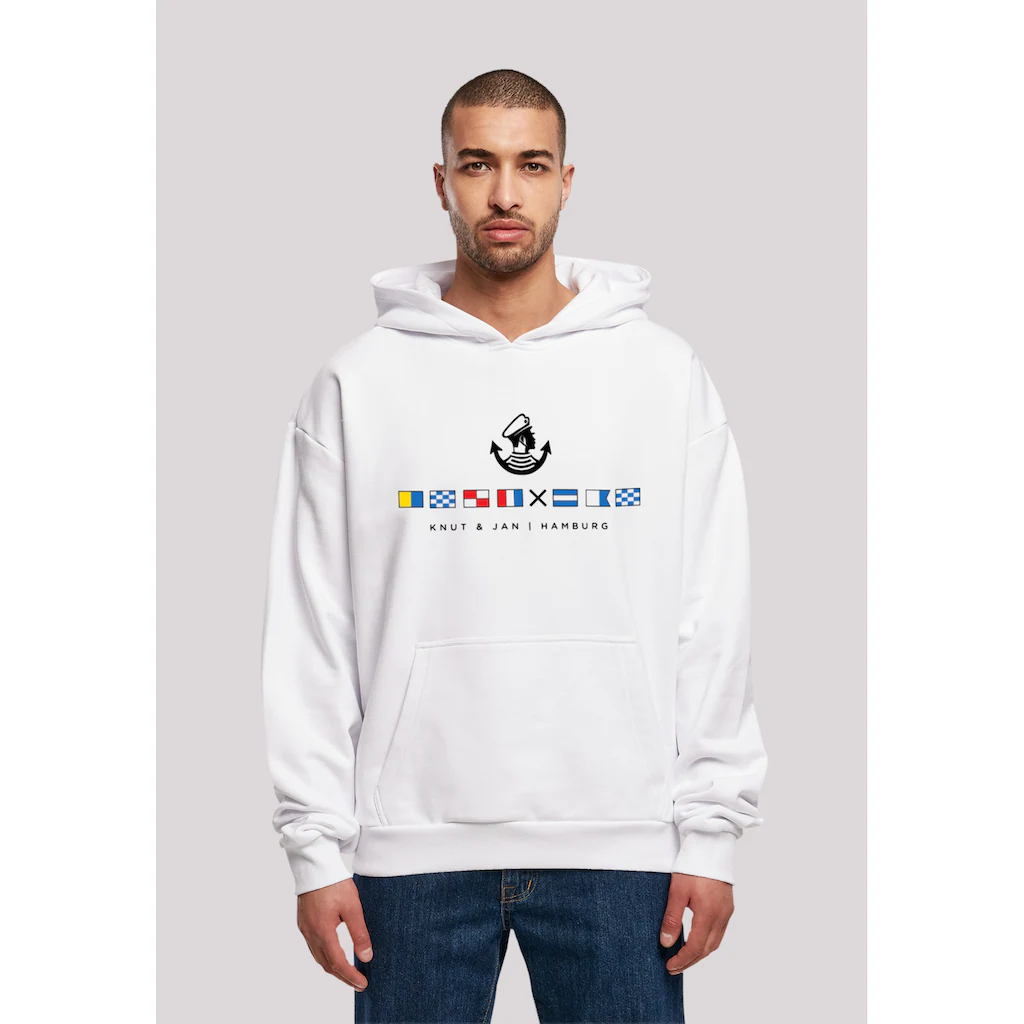 F4NT4STIC Kapuzenpullover »Hoodie Seglerfahnen Knut & Jan Hamburg« Print