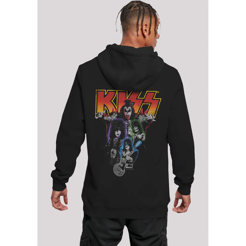 F4NT4STIC Kapuzenpullover »Kiss Rock Music Band Neon Band« Premium Qualität Band Logo