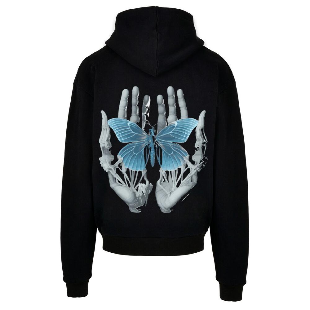 F4NT4STIC Kapuzenpullover »Skelett Hände Schmetterling« Print