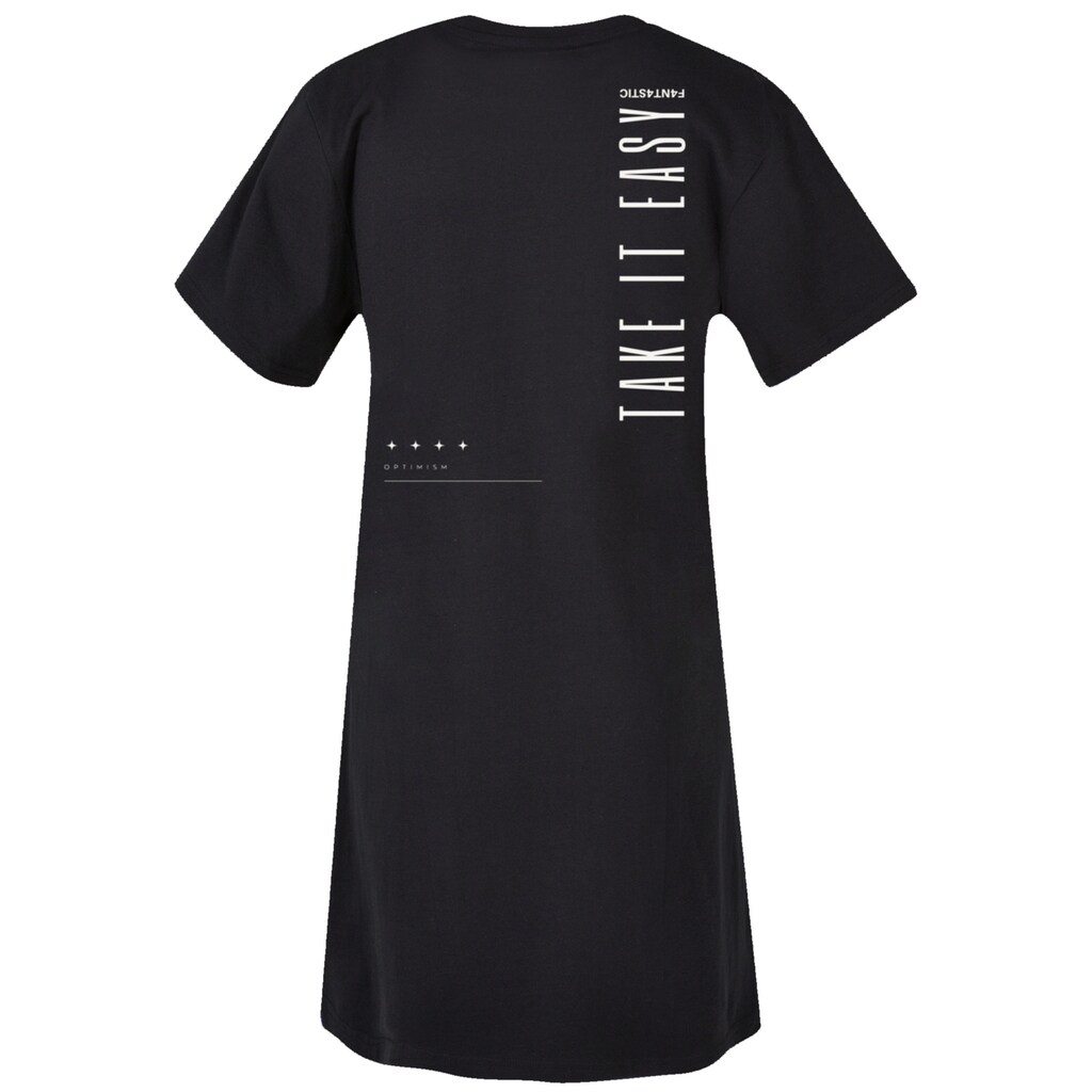 F4NT4STIC Shirtkleid »Take It Easy Text Damen T-Shirt Kleid« Print