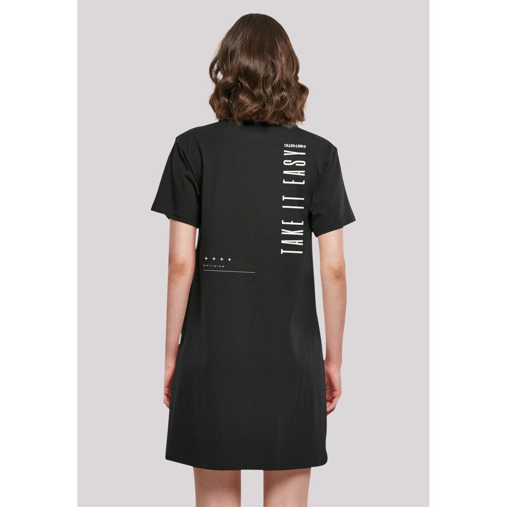 F4NT4STIC Shirtkleid »Take It Easy Text Damen T-Shirt Kleid« Print