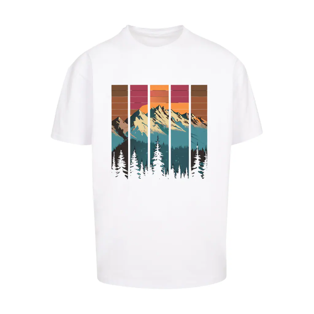 F4NT4STIC T-Shirt »Berg Sonnenuntergang Retro« Premium Qualität ▷ Kaufen