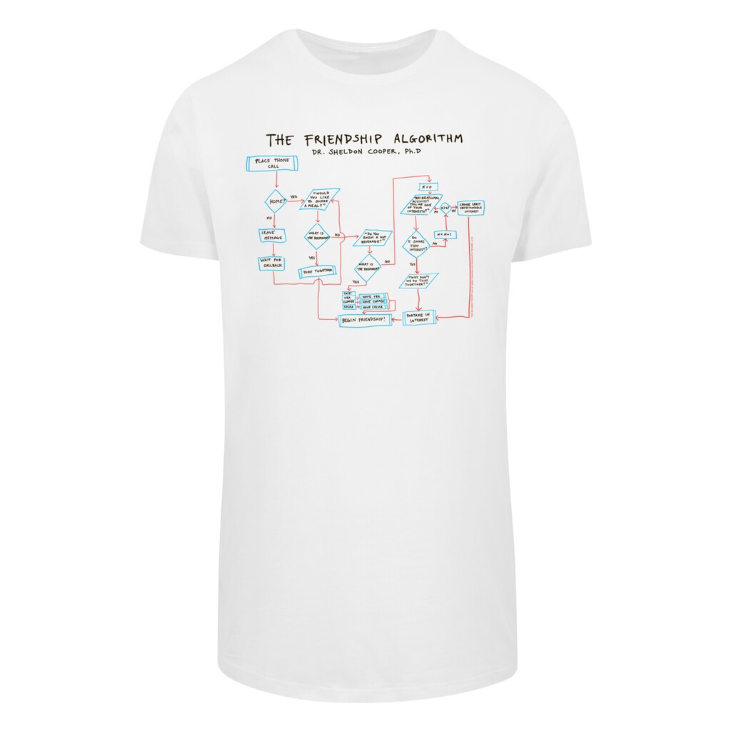 F4NT4STIC T-Shirt »Big Bang Theory Friendship Algorithm« Herren Premium Merch Lang Longshirt Bedruckt