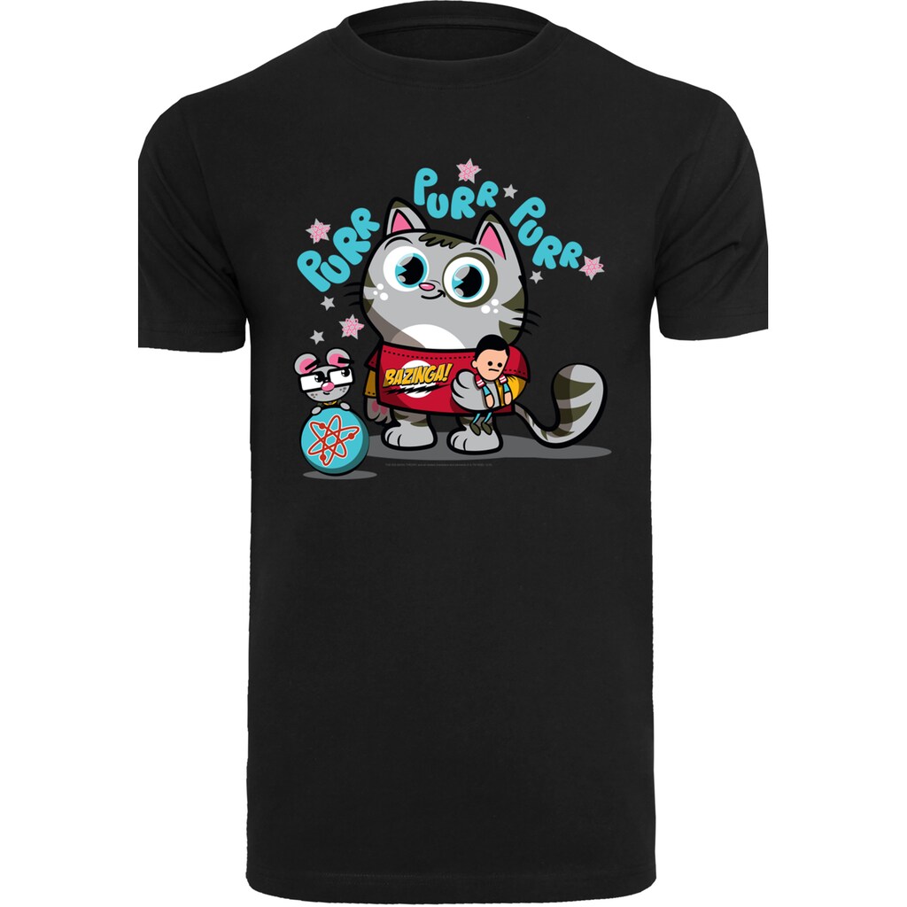 F4NT4STIC T-Shirt »Big Bang Theory TV Serie Bazinga Kitty« Herren Premium Merch Regular-Fit Basic Bedruckt ▷ Kaufen