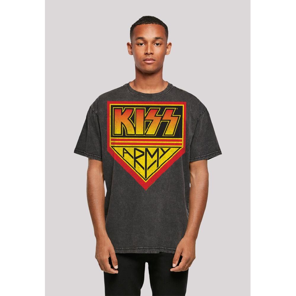 F4NT4STIC T-Shirt »Kiss Rock Band Army Logo« Premium Qualität Musik By Rock Off ▷ bestellen