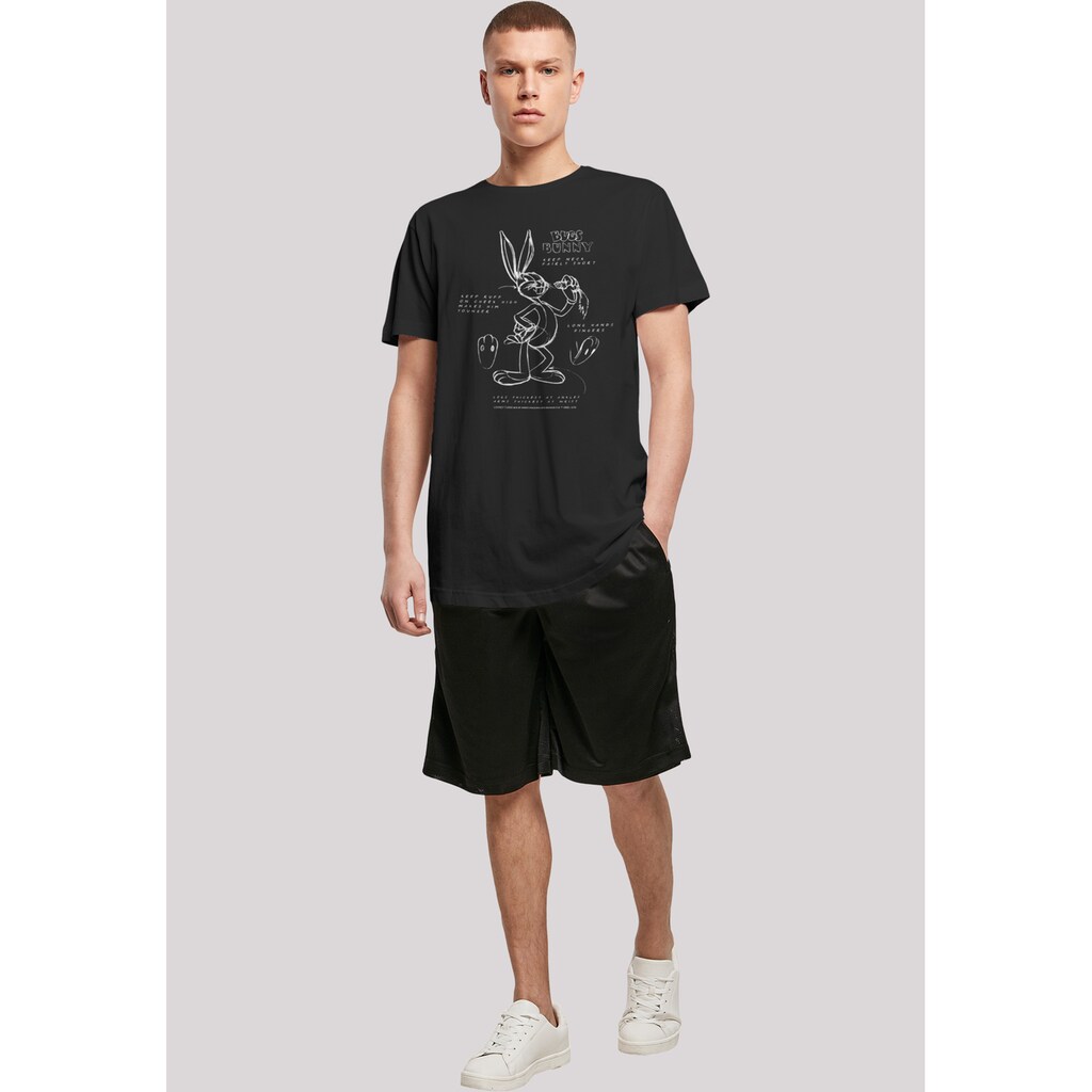 F4NT4STIC T-Shirt »Looney Tunes Bugs Bunny Drawing Instruction« Print ▷ Für