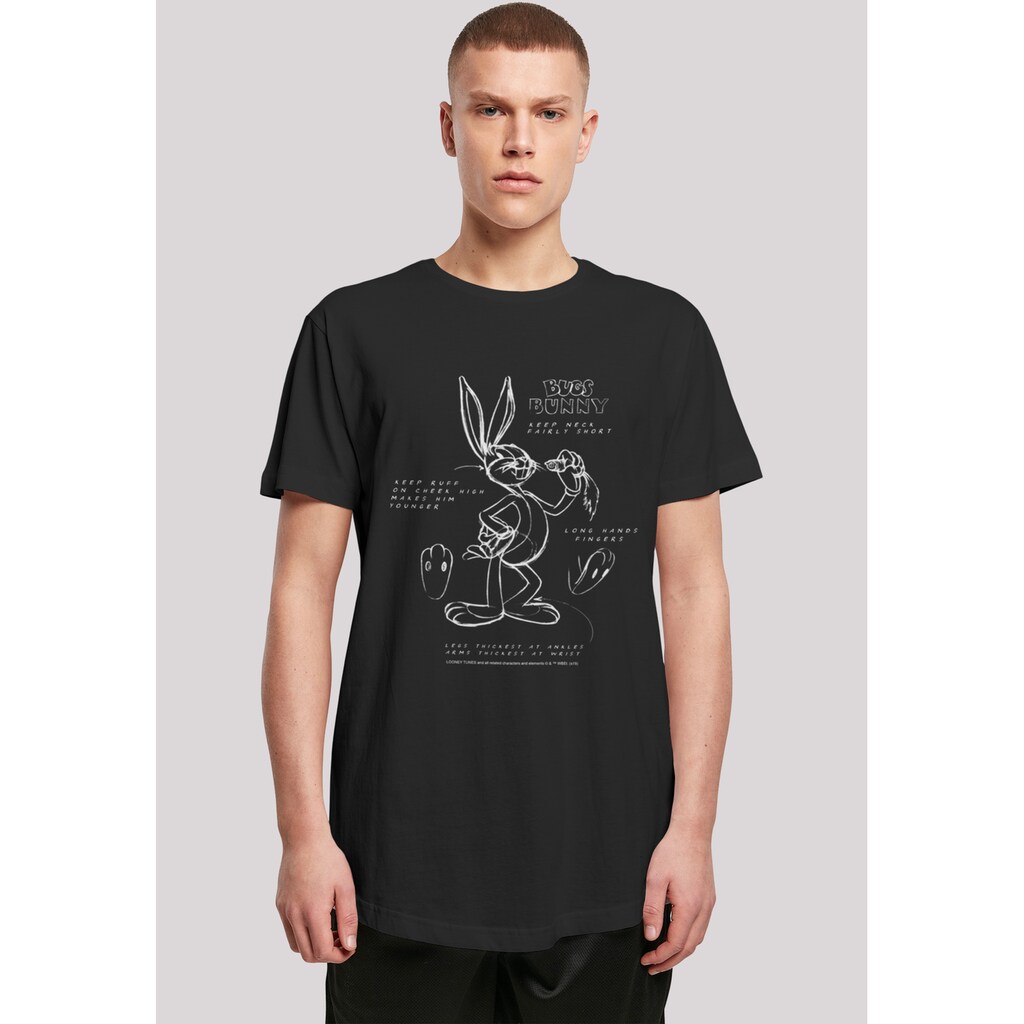 F4NT4STIC T-Shirt »Looney Tunes Bugs Bunny Drawing Instruction« Print ▷ für