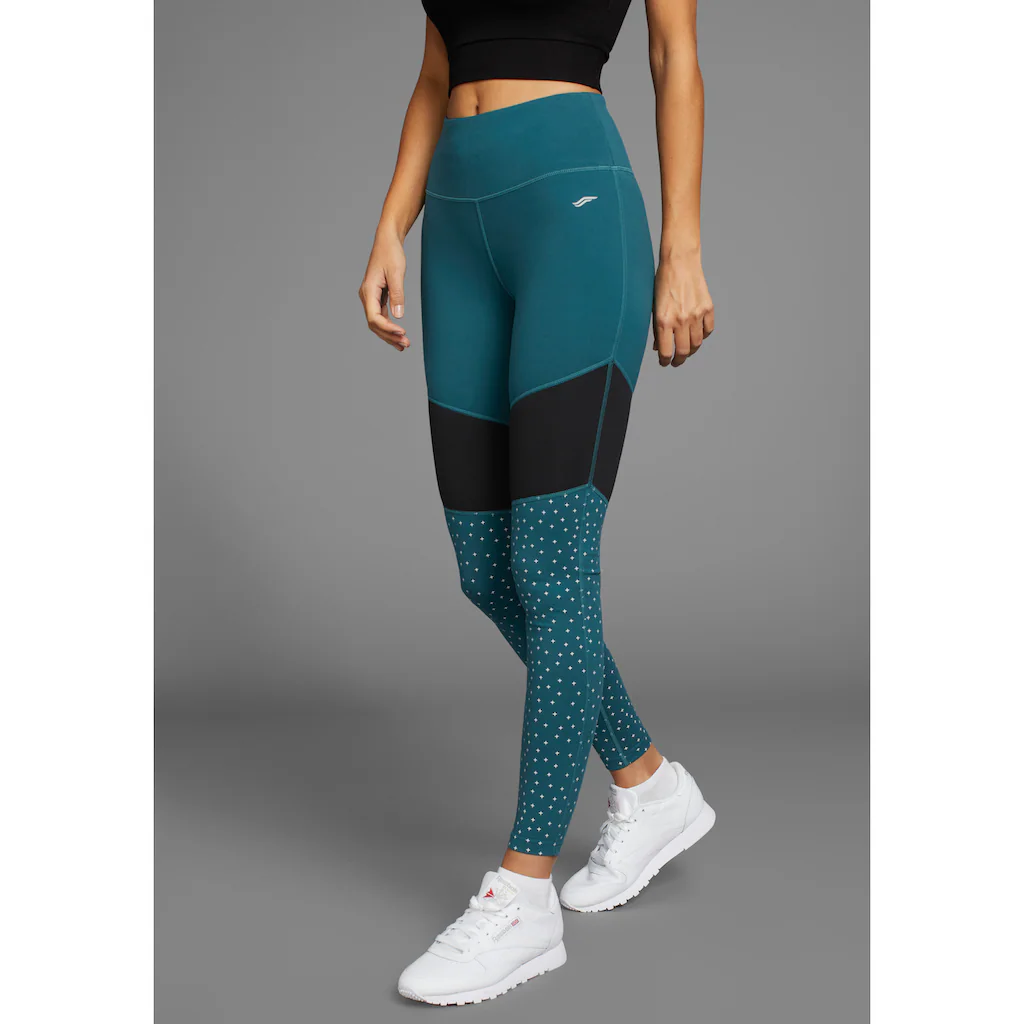 FAYN SPORTS Funktionstights »Tights mit Colorblock« und Reflektorprint