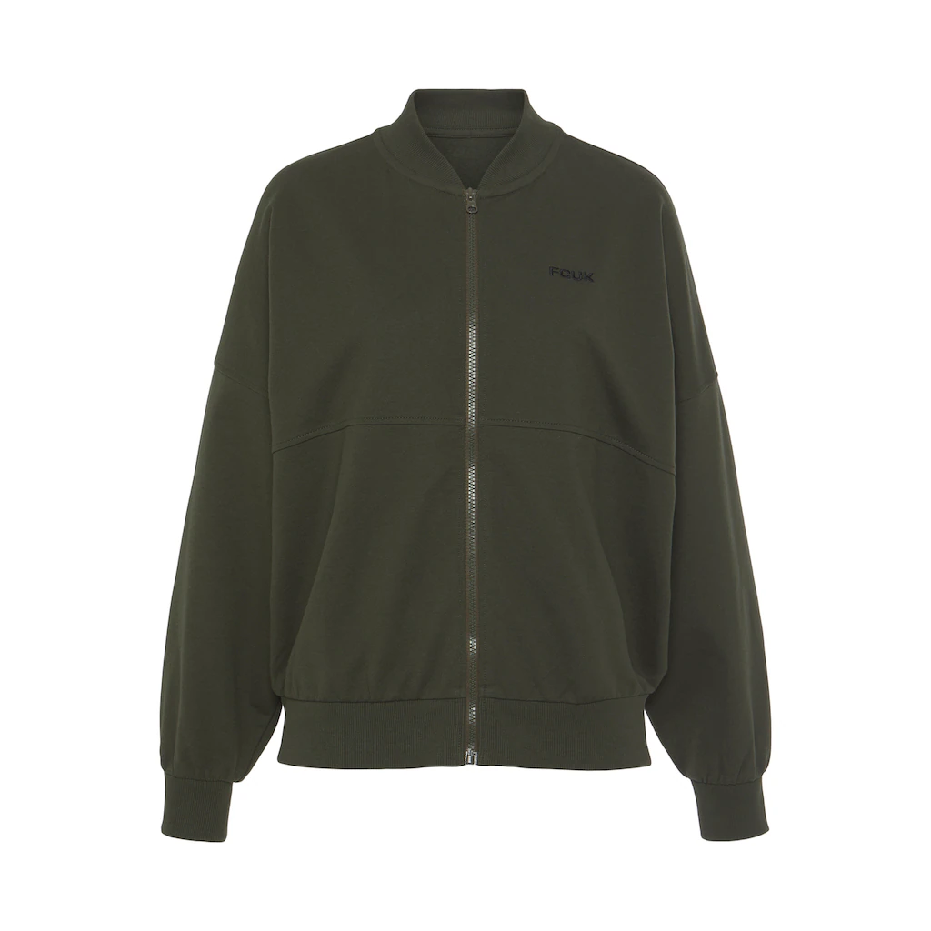 FCUK Sweatjacke Mit Kragen Und Durchgehenden Reißverschluss
