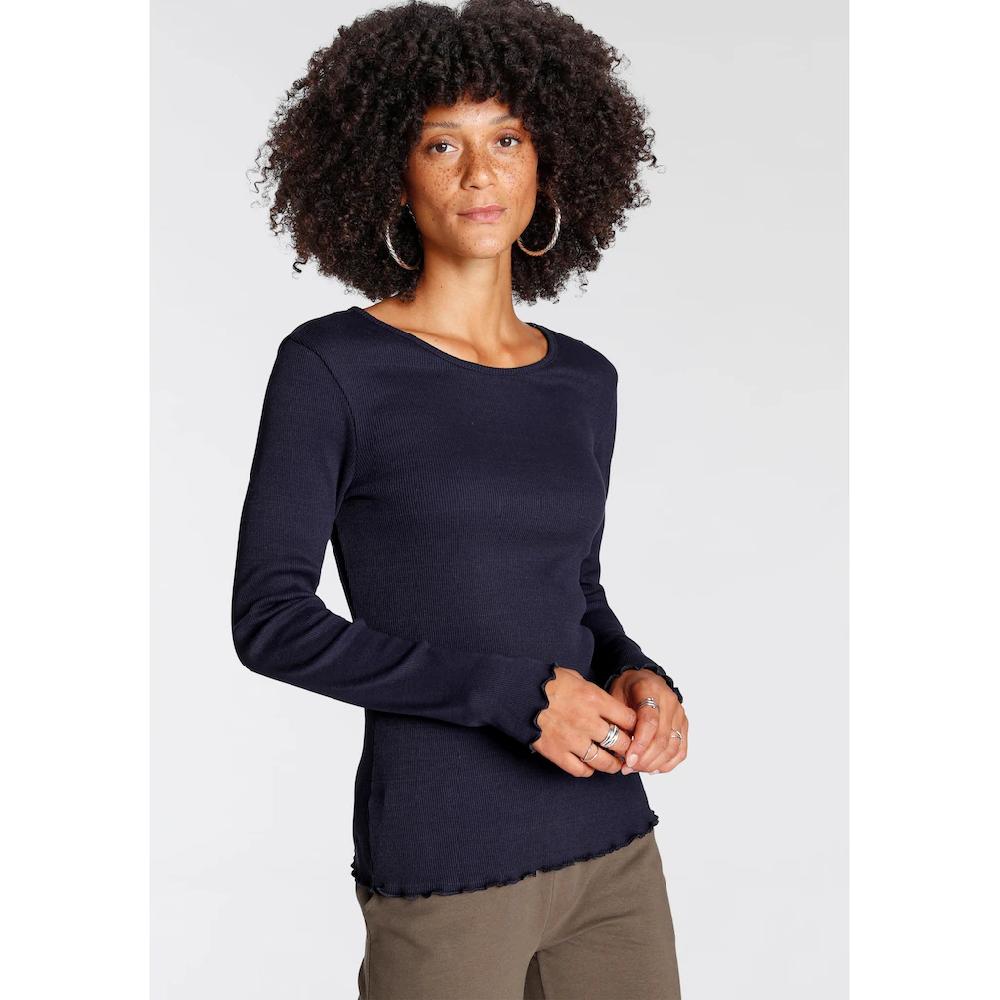 Flashlights Langarmshirt (Packung 2 Tlg. 2er-Pack) Sehr Figurbetonter Schnitt Feinrippstoff Aus 100% Baumwolle