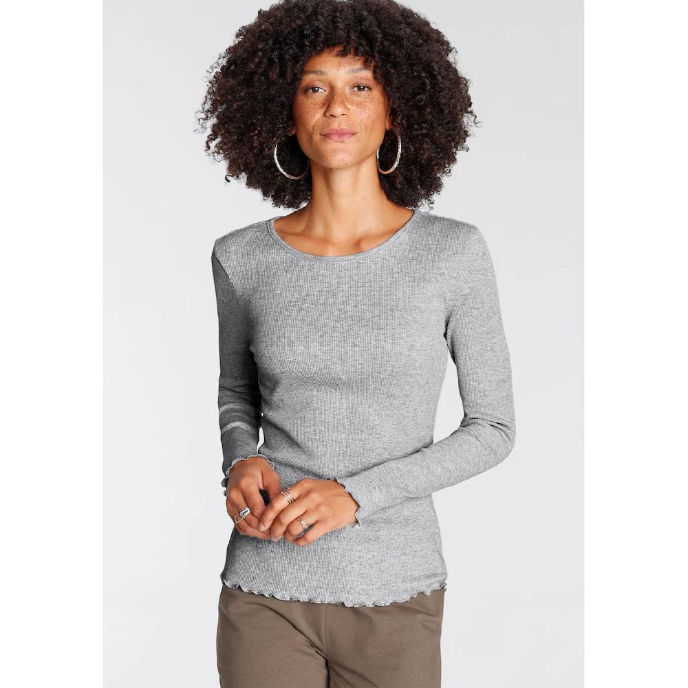 Flashlights Langarmshirt (Packung 2 Tlg. 2er-Pack) Sehr Figurbetonter Schnitt Feinrippstoff Aus 100% Baumwolle