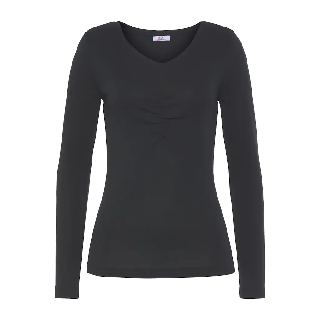 Flashlights Longsleeve (Packung 2 Tlg. 2er- Pack) Langarm Sehr Figurbetonter Schnitt Feinrippstoff Basic-Stil