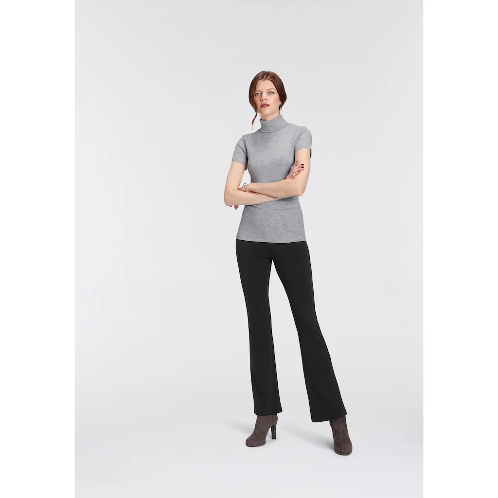 Flashlights Rollkragenshirt Figurbetont Basic-Stil Rollkragen Aus 100% Baumwolle Elastisch