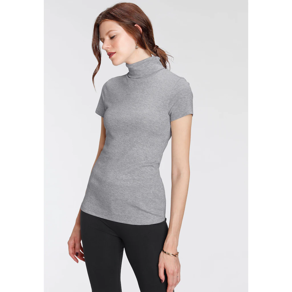 Flashlights Rollkragenshirt figurbetont Basic-Stil Rollkragen aus 100% Baumwolle elastisch