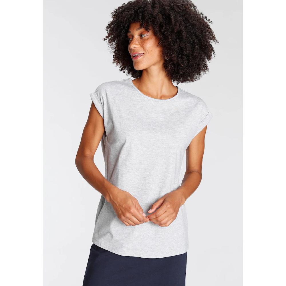 Flashlights T-Shirt (Packung 2 Tlg. 2er-Pack) Kurzarm Figurbetont Unifarben Rundhals Für Jeden Anlass