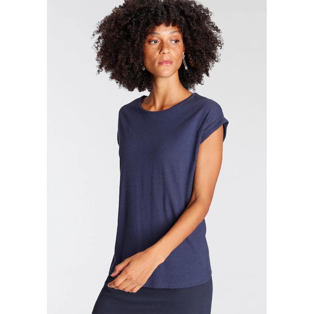 Flashlights T-Shirt (Packung 2 Tlg. 2er-Pack) Kurzarm Figurbetont Unifarben Rundhals Für Jeden Anlass