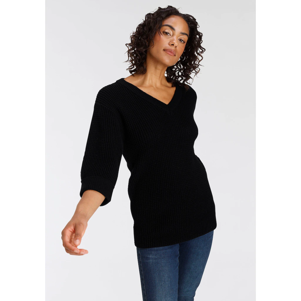 Flashlights V-Ausschnitt-Pullover Bequem Geschnitten