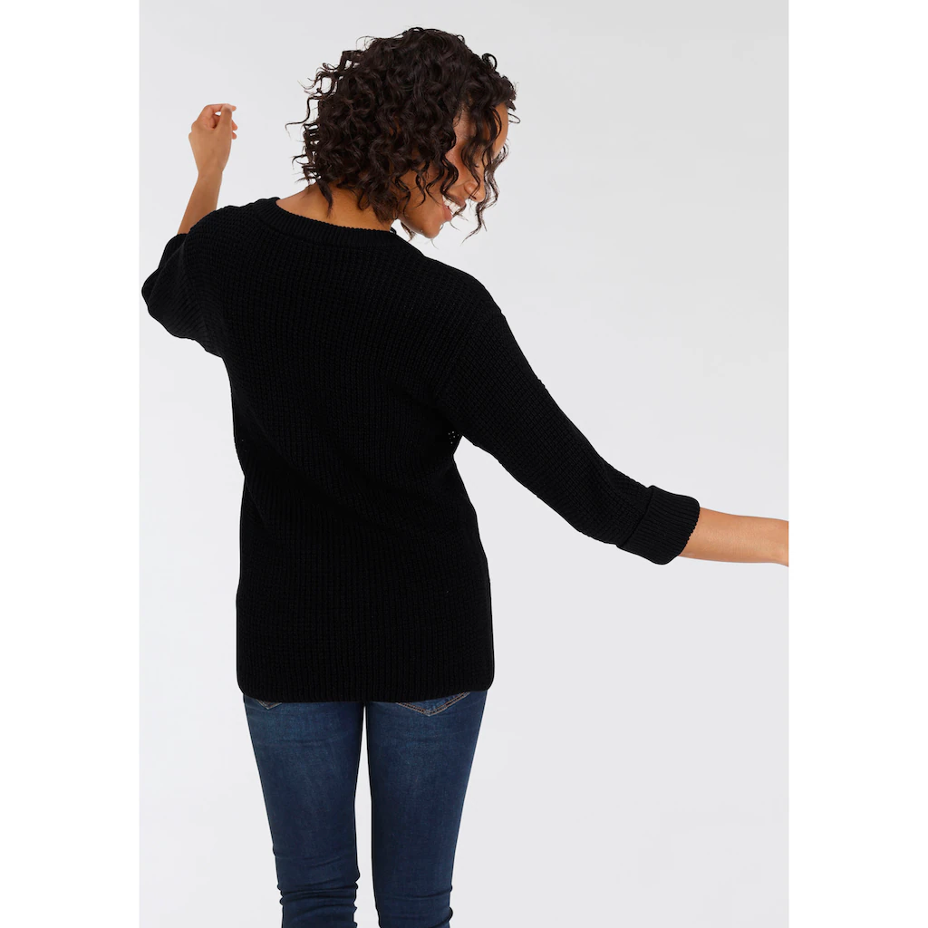 Flashlights V-Ausschnitt-Pullover Bequem Geschnitten