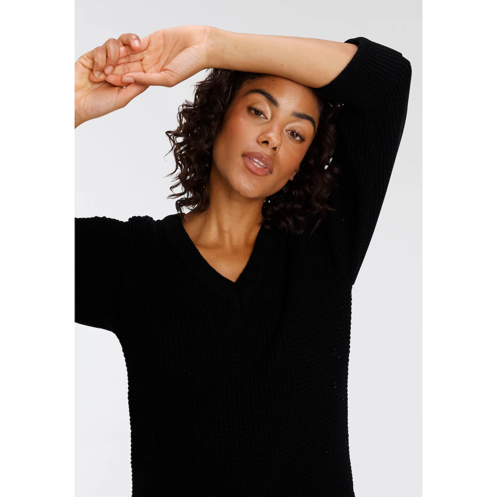 Flashlights V-Ausschnitt-Pullover Bequem Geschnitten