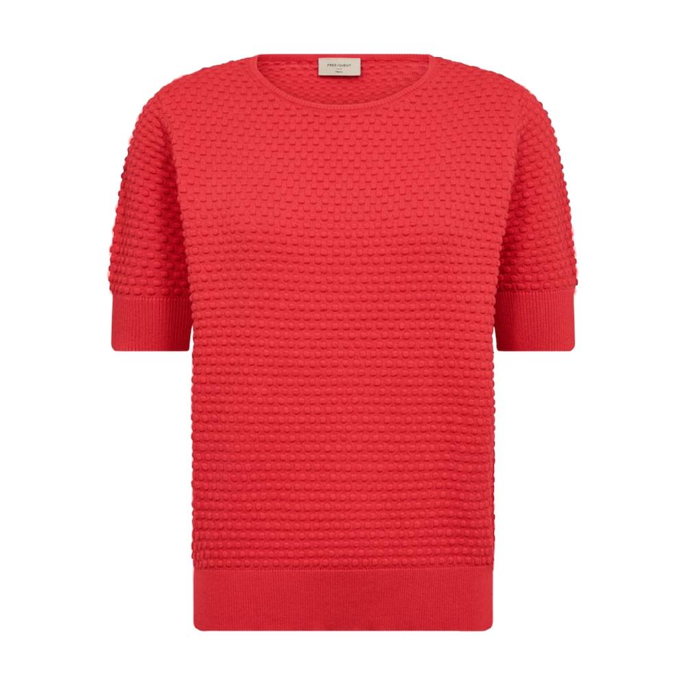 FREEQUENT Kurzarmpullover »FQDODO-PU-DOTTIE-SS« mit schöner Struktur