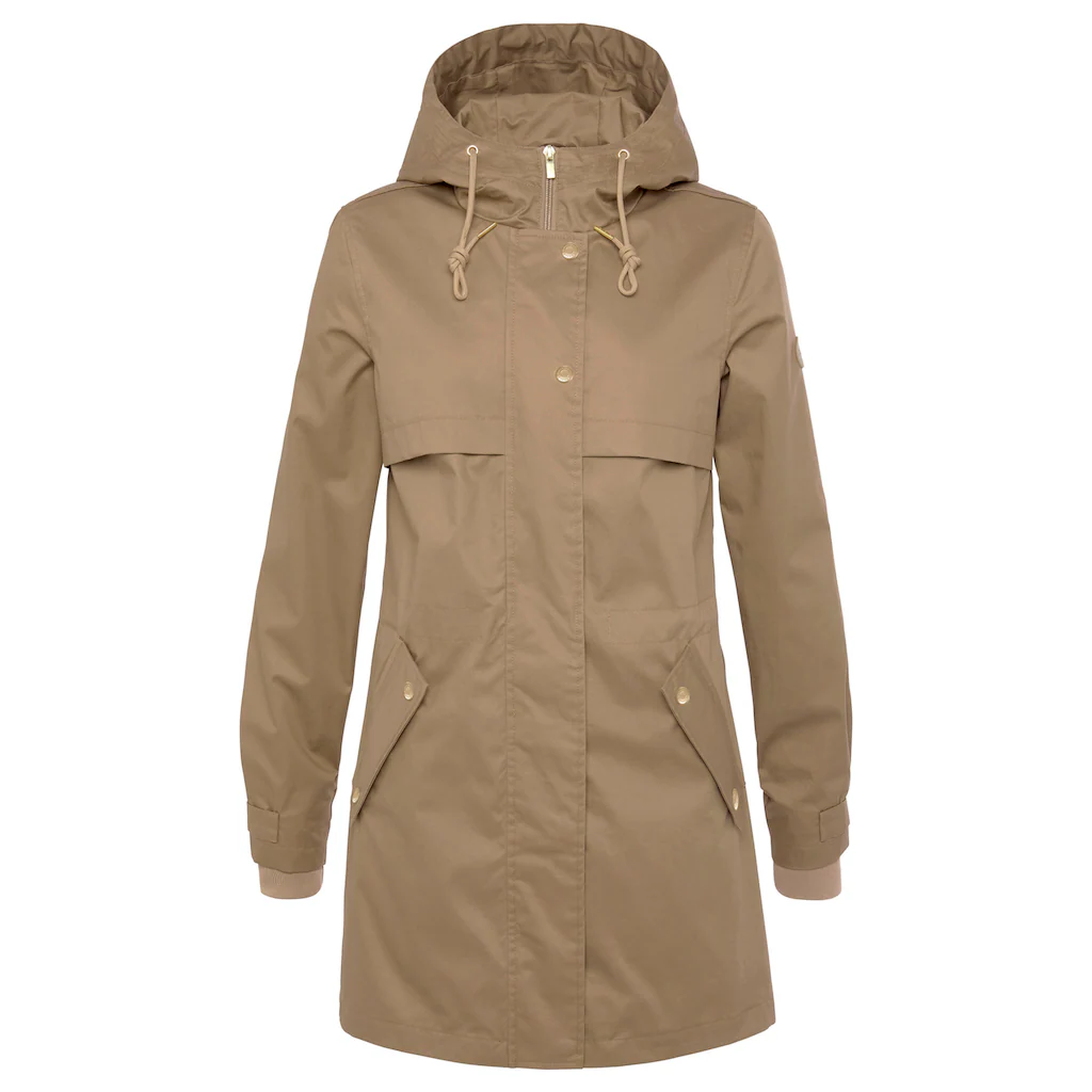 French Connection Outdoorjacke Mit Kapuze Saumschlitz Mit Druckknöpfen Auf Der Rückseite