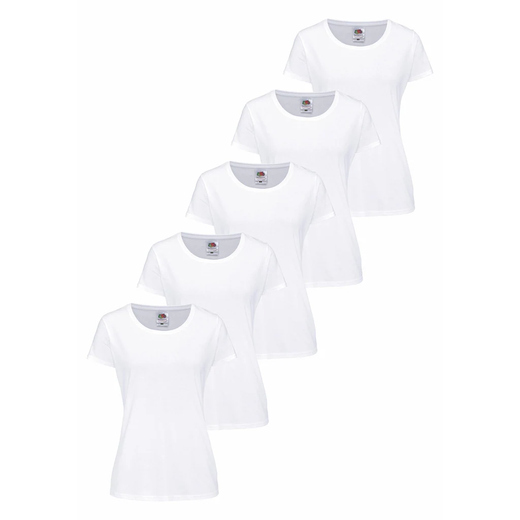 Fruit of the Loom Rundhalsshirt (Packung 5 tlg.) original T. LADY-FIT im 5er Pack
