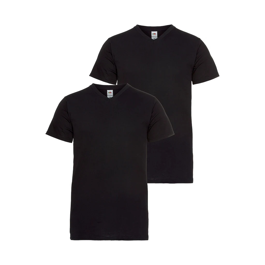 Fruit of the Loom T-Shirt (Packung 2 tlg.) mit V-Ausschnitt