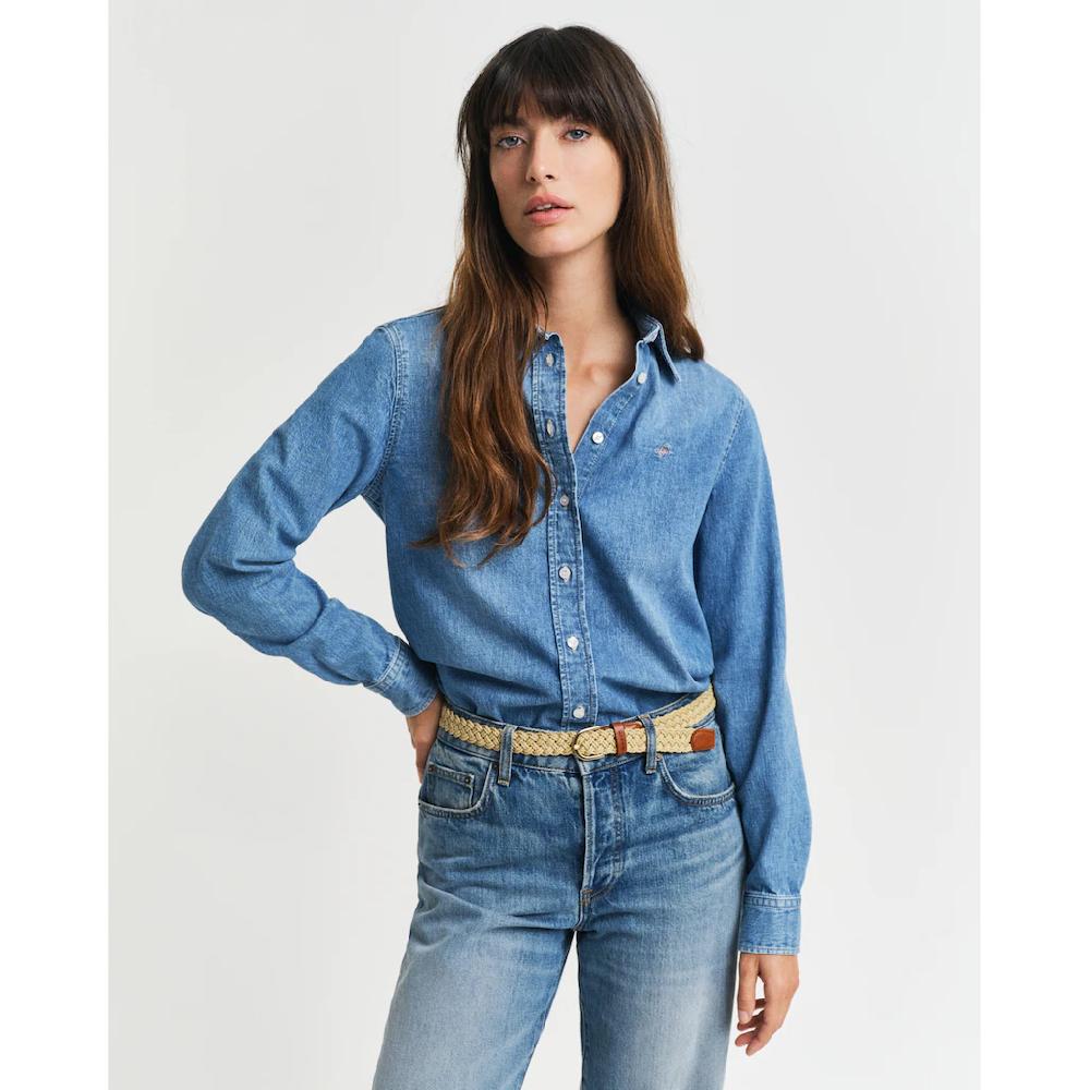 Gant Jeansbluse »REG DENIM SHIRT« mit modischer Waschung