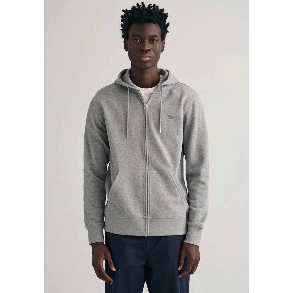 Gant Kapuzensweatjacke »REG SHIELD FULL ZIP HOODIE« mit Logostickerei auf der Brust ▷ für