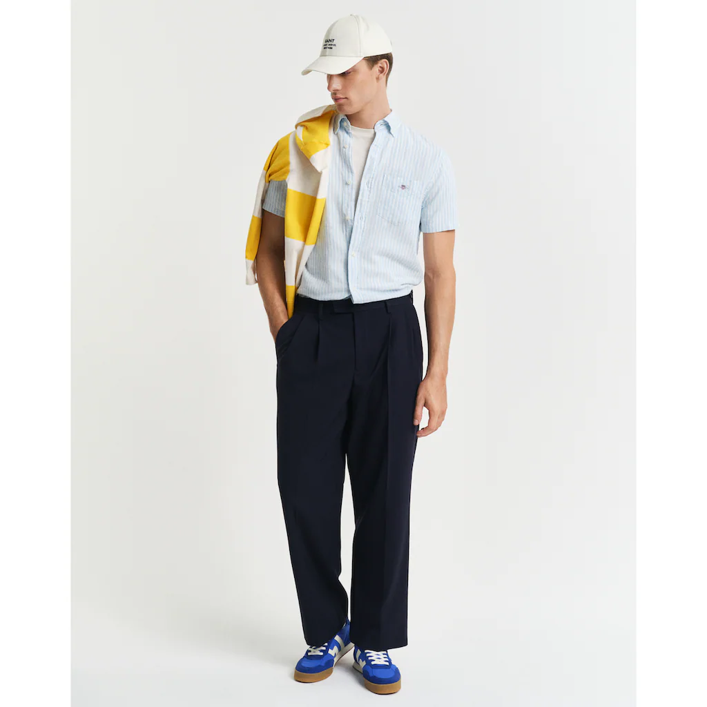 Gant Kurzarmhemd »REG COTTON LINEN STRIPE SS SHIRT« Ist Ideal Für Warme Sommertage ▷ Für