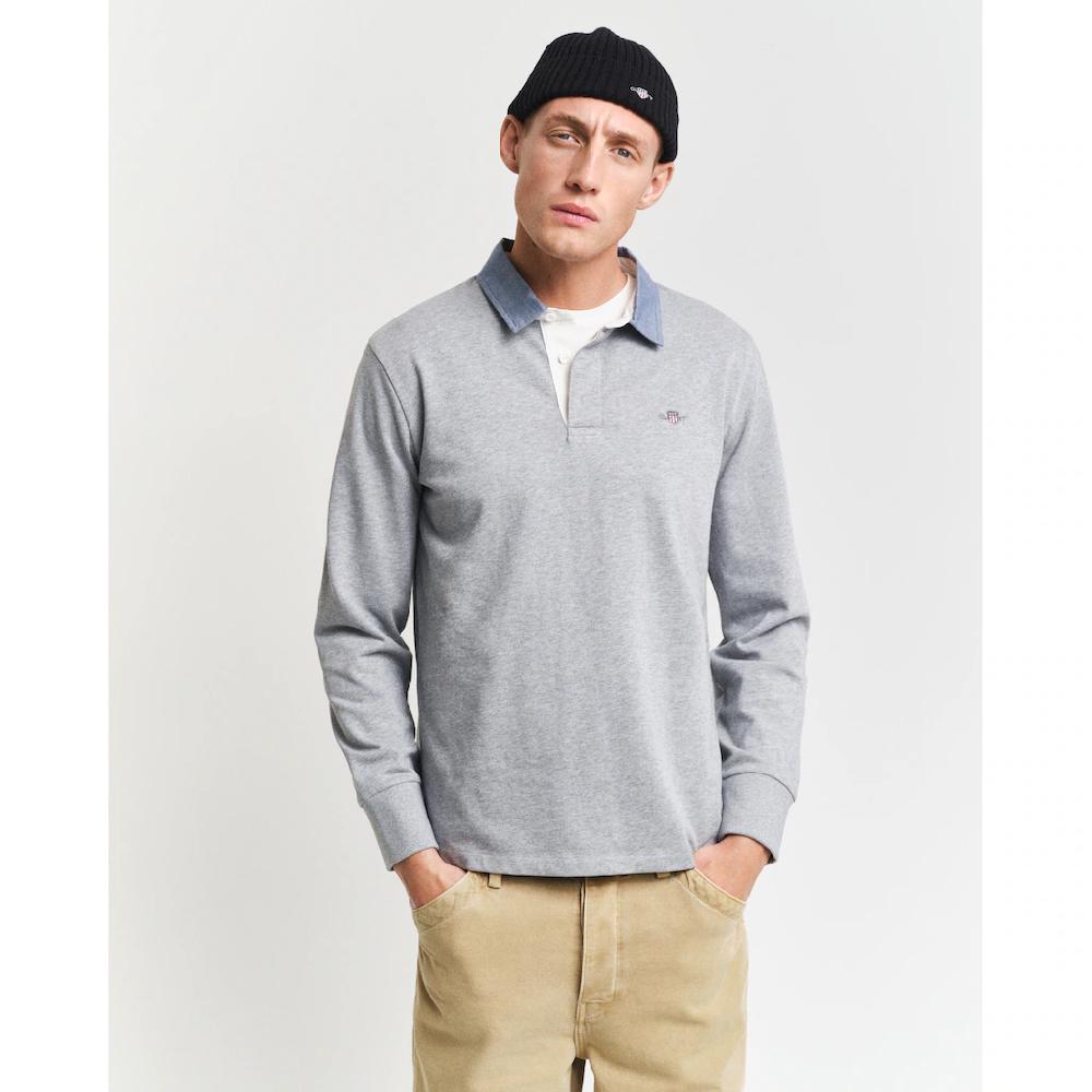 Gant Langarm-Poloshirt »REG CHAMBRAY HEAVY RUGGER« ▷ kaufen