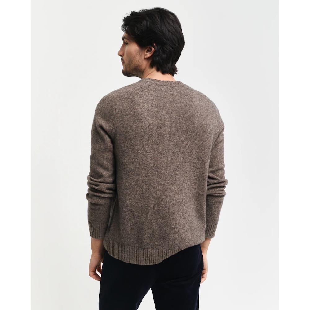 Gant Rundhalspullover »WOOL BLEND C-NECK« In Melierter Optik ▷ Für