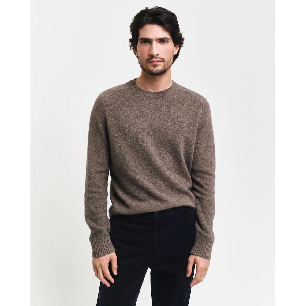 Gant Rundhalspullover »WOOL BLEND C-NECK« in melierter Optik ▷ für