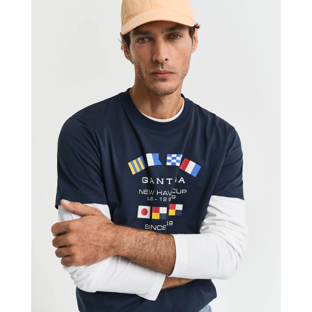 Gant Rundhalsshirt »GRAPHIC SS T-SHIRT« Mit Einem Einzigartigen Saisonalen GANT-Grafikprint Auf Der Brust ▷ Bestellen