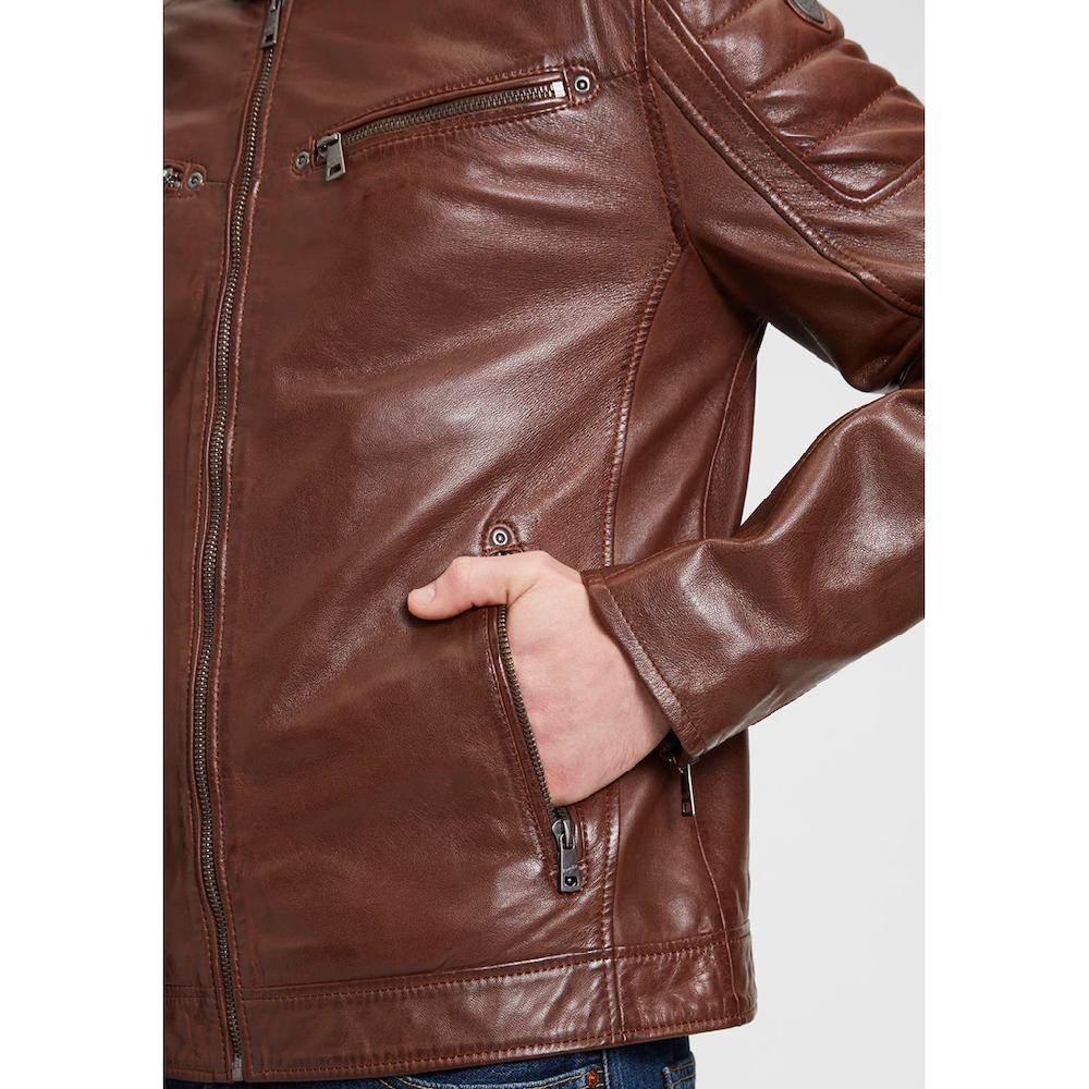 Gipsy Lederjacke »GBDerry LAORV« Mit Stehkragen Reißverschluss Schulterpasse ▷ Kaufen