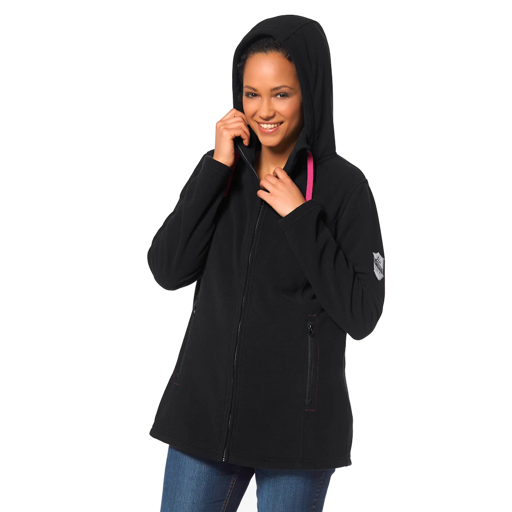 H.I.S Fleecejacke »aus Recyceltem Material« Mit Kapuze Für Kalte Temperaturen Mit Kapuze Und Kordelzug Atmungsaktiv