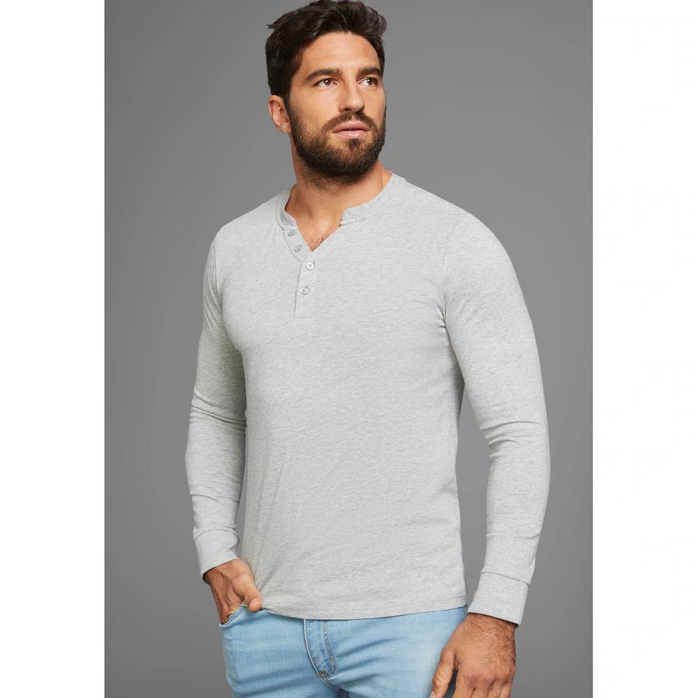 H.I.S Henleyshirt (2-er Pack) Mit Knopfleiste