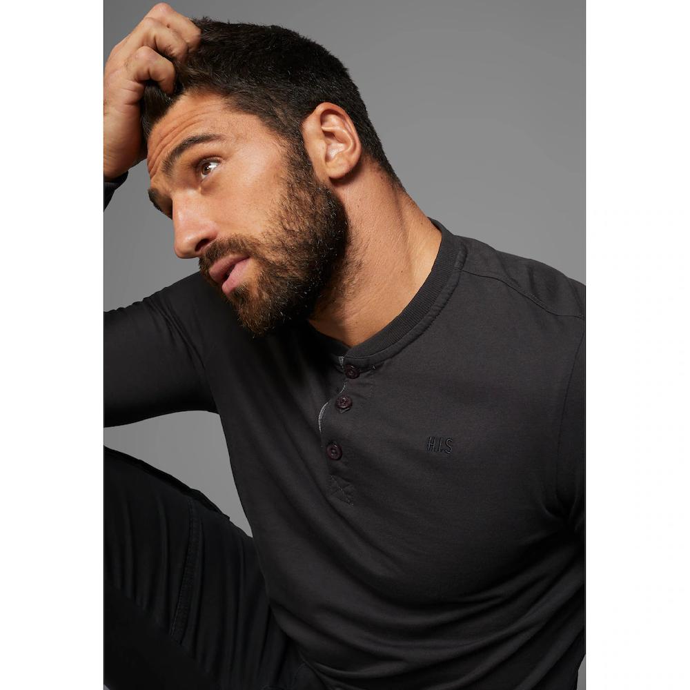 H.I.S Henleyshirt Mit Knopfleiste - NEUE KOLLEKTION ▷ Kaufen