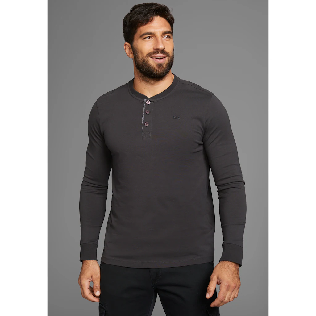 H.I.S Henleyshirt mit Knopfleiste - NEUE KOLLEKTION ▷ kaufen